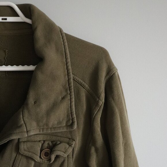 PrAna Women's Sz Lrg Green Army Military Double-Breasted Lightweight Pea Jacket - Picture 5 of 13